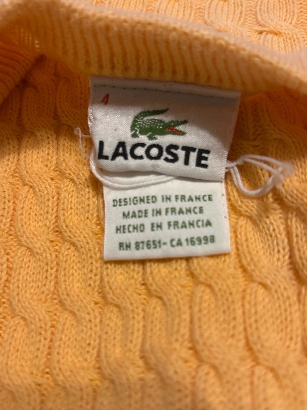 Lacoste orang Cable Knit Sweater with Crocodile Logo - Picture 3 of 5